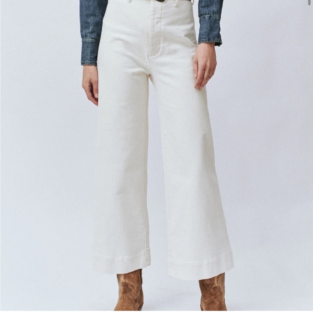 The Great - Seafair Wide-Leg Jeans in Vintage Stone, size 26, ASO Meghan Markle